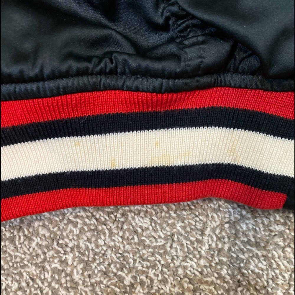 EckoRed Embroidered Satin Knitted Zip Up Bomber Jacket - Picture 12 of 15